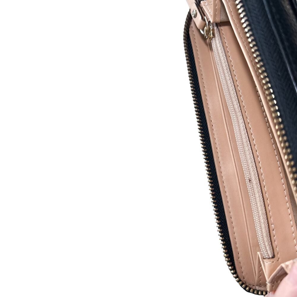 Kate Spade Berkshire Road Neda Long Zip Leather Wallet Black Gold Nude WLRU1885 - Picture 13 of 14